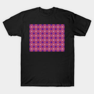 Hand Painted Purple, Pink and Orange Geometric Mandala Pattern T-Shirt